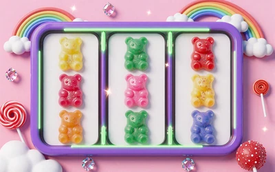 Sugar Rush 1000 Slot mit bunten S&uuml;&szlig;igkeiten und Bonbons