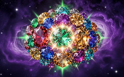 Starburst Slot Cover mit funkelnden Edelsteinen im Weltraum